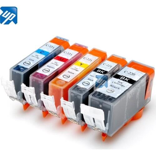 5 x PGI220 CLI221 compatible ink cartridge for Canon MP540/MP550 MP560/MP620/MP630/MP640 MP990/MX860/MX870/IP3600/IP4600/IP4700