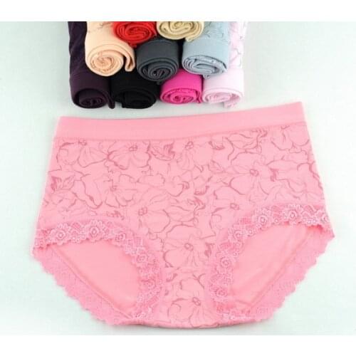 92%Bamboo Fiber 8%Spandex women sexy briefs fashion panties underwear for female Plus size Multi-colors 5pcs/lot wholesales