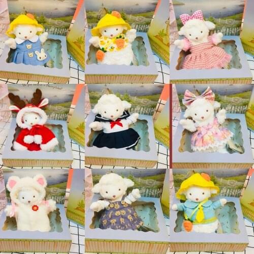Doll Accessories for 17cm Bunnies Lamb Plush Doll Stuffed Sheep Toy Clothes Outfit Headband Dress Clothing DIY Girls Gifts