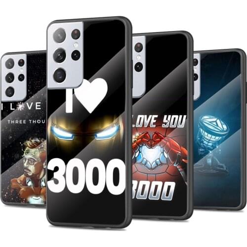 Iron Man I Love You 3000 Tempered Glass Cover For Samsung Galaxy S21 Plus Ultra M21 M31 M51 A52 A72 Phone Case Coque