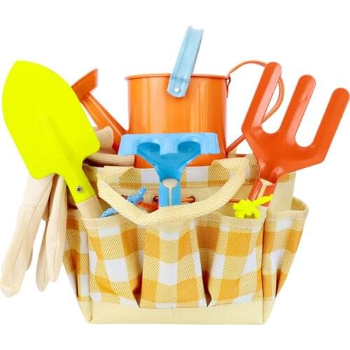Kids Toolbox Pretend Play Set Gardening Tools All In One Durable Gardening Tools Tote Shovel Rake Trowel Kit