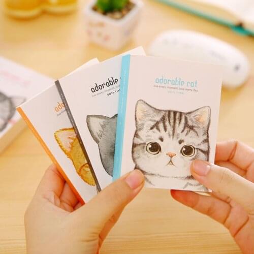 DL Korean stationery cat review English small helper creative words lovable notebook cute cat student supplies
