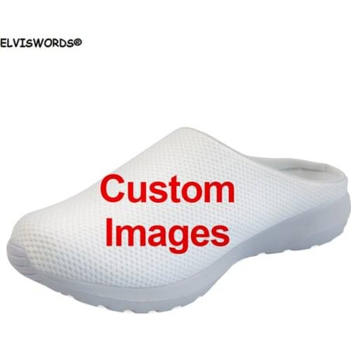 ELVISWORDS Custom Image/Logo/Text/Name Pattern Casual Women Sandals Summer Air Mesh Breathable Ladies Home Sandals Slippers 2020