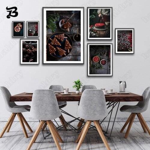Canvas Painting Wall Art for Kitchen Chocolate Fruit Canvas Poster Home Kitchen Decoration for Living Room Kitchen Wall Decor