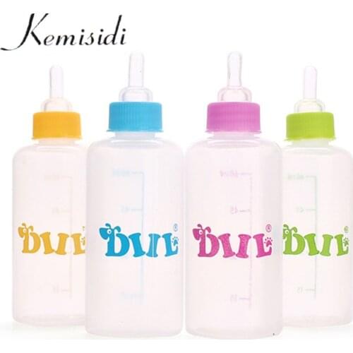 KEMISIDI Puppy Baby Pet Kitten Feeding Bottle 60ml Pet Dog Nursing Feeding Bottle with Cleaning Brush Kit For Milk Dogs Cats