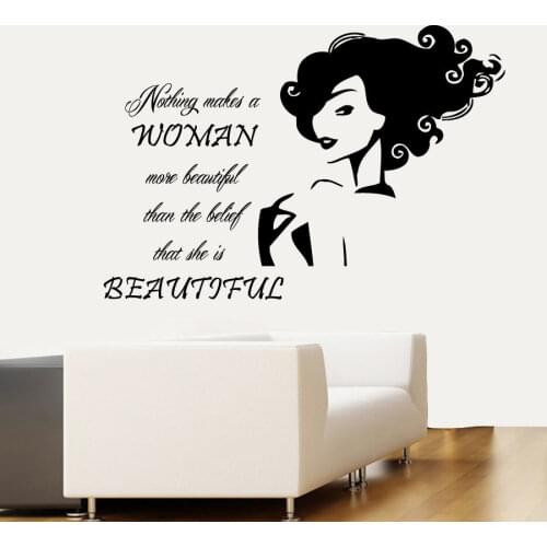 Beauty Salon Wall Decals Quote Nothing Makes A Woman Removable Vinyl Sticker Beauty Salon Wall Decal Home Bedroom Wall Art AY390