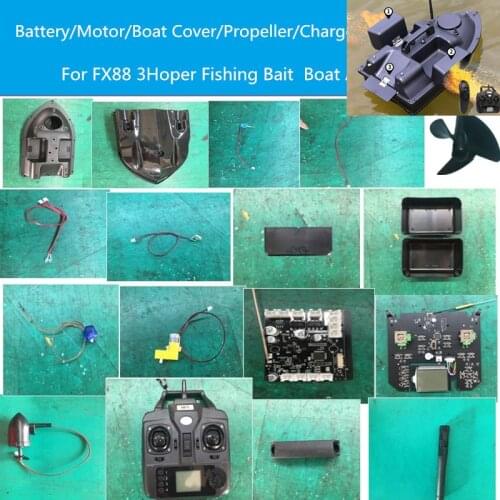 7.4V 12000mAh Battery Motor Boat Cover Propeller For FX88 Smart RC Bait Boat FX88 GPS OR No-GPS Boat Spare Part FX88 Accessories
