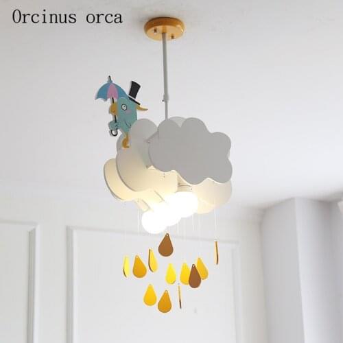 Cartoon creation cloud chandelier boys and girls bedroom childrens room lights Nordic minimalist chandeliers cute chandeliers