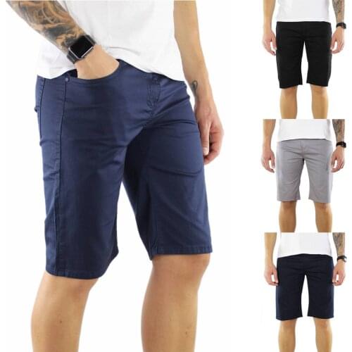 Bermuda Shorts mens Cotton Blue Black gray Slim Fit short pants Shorts Casual Shorts
