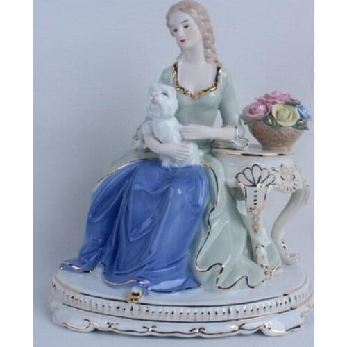 High-end luxury Russian ceramic figures set an ornament Western women Decoration beauty crafts Wedding gift