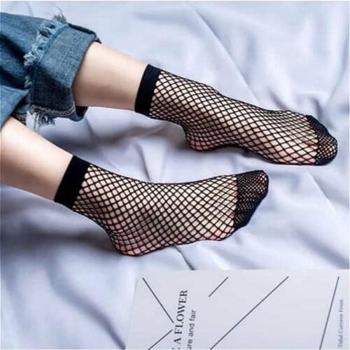 New Ladies Ladies Autumn Sexy Mesh Silk Socks Women Ultra-thin Transparent Nylon Socks Lace High Stretch Skateboard