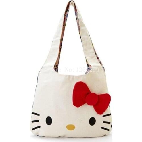 New Fashion KT Girls Canvas Shoulder Bags Woman Shopping Bag