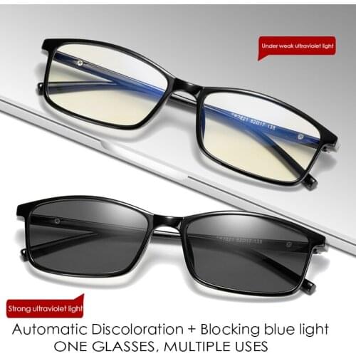 Blue Light Filter Computer Glasses TR90 For Blocking UV Anti Eye Eyestrain Transition Photochromic Gaming Glasses Women Men
