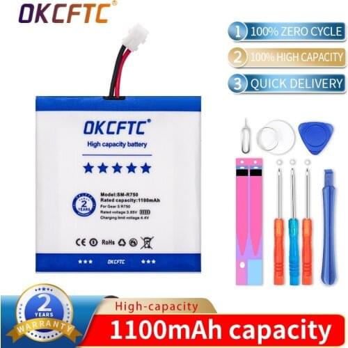OKCFTC Original Replacement Battery For Samsung Gear S SM-R750 R750 Smart Watch Authentic batteries 1100mAh