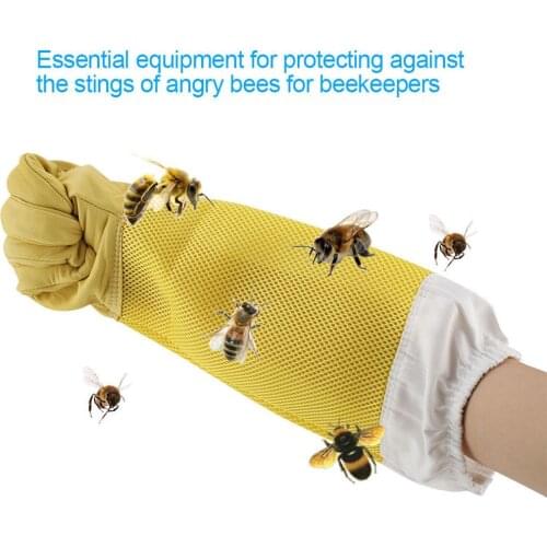 Beekeeping Gloves Goatskin Bee Keeping with Vented Beekeeper Long Winter Gloves Tactical Guantes Warm Soft Handschoenen C30109