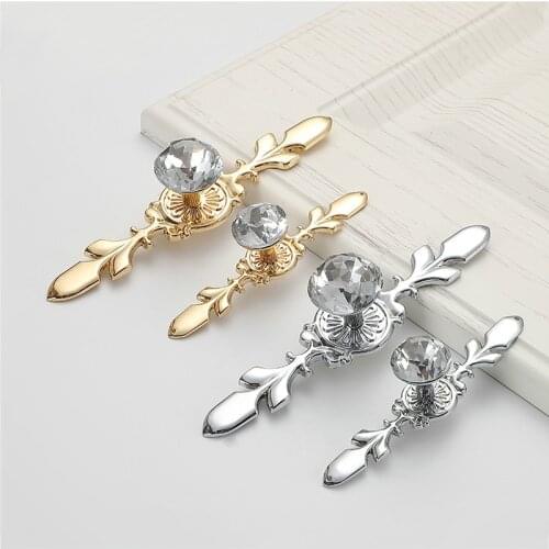 Luxury Diamond Crystal Handles Shoebox Cabinet Handles Closet Dresser Drawer Knobs Wardrobe Pulls Pullers Furniture Hardware