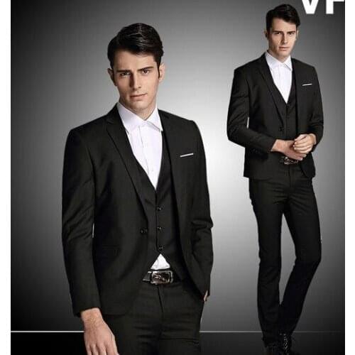 New Black Gentlemen Tuxedos Best Man Suits New Fashion Bridegroom Wedding Suits