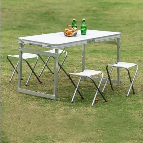 Outdoor Camping Table Chair Picnic Table Aluminium Alloy Waterproof Ultra-light Durable Portable Folding Table Seat
