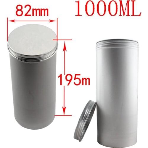 1pc 1000g empty silver Aluminum Jars car wax Containers With Lids hair wax DIY made aluminum metal storage refillable jar