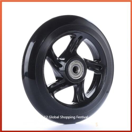 1 Pcs 5-inch PU Wheel, 125mm Wear-resistant Inflation Free Wheel for Scooter, Baby Carriage Trolley Accessories