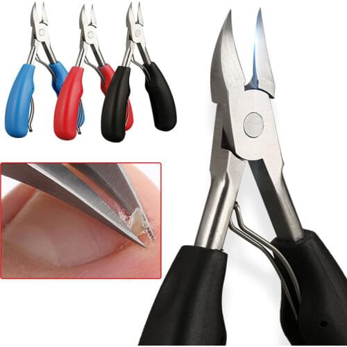 1PC Double Spring Plastic Handle Fingernail Vs Toenail Cuticle Nipper Trimming Cutter Scissor Plier Nail Clipper Cutter Tool