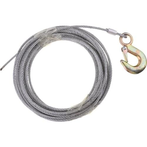 1 Piece Hand Boat Trailer Winch Wire Galvanized with Swivel Hook 5mm x 10m