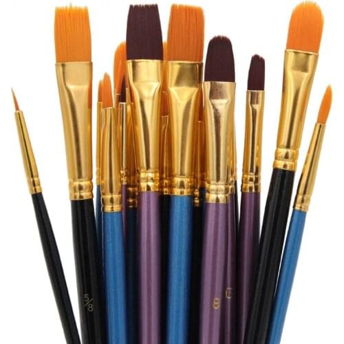 10Pcs Nylon Paint Brushes Set for Drawing Painting Acrylic Watercolor Professional Art Supplies, for Kids and Adults to Create A