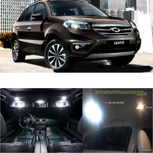 LED Interior Car Lights For Renault QM5 room/vanity mirror/glove box/trunk/license plate bulb lamp error free 15pc
