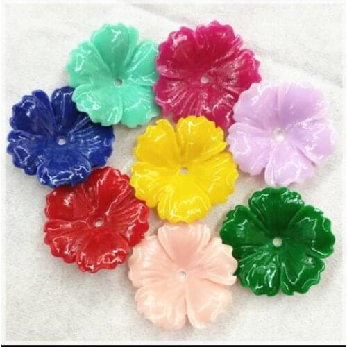 20pcs flower beads middle hole diy jewelry findings or jewelry components size 20mm wholesale beads many colors free shipping