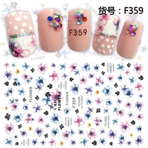 5 sheets Flower creative Thin adhesive decals Nail Art decorations Stickers acrylic beauty nail supplies tools F356-360