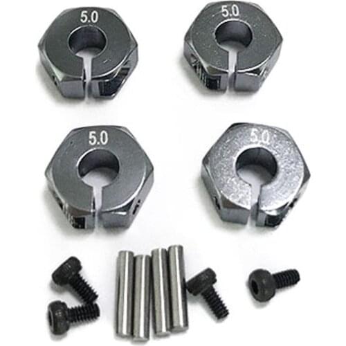 5mm Hexagon Wheel Seat Coupler With Pins Nut Aluminium Alloy Upgrade Parts Combiner For 1:10 RC Car Crawler Traxas TRX-4