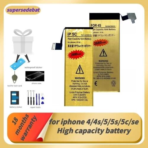 Supersedeba 0 Cycle Battery for Iphone 5 S Bateria for Iphone Se for Iphone 4 4s 5 5s 5c Se Bateria Rechargeable Batterie Phones