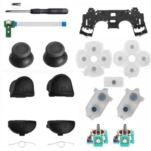 Repair Accessories Replacement Parts for PS4 JDS 030 JDM 030 Charging board cable Conductive pads Buttons 3D Analog sticks Frame