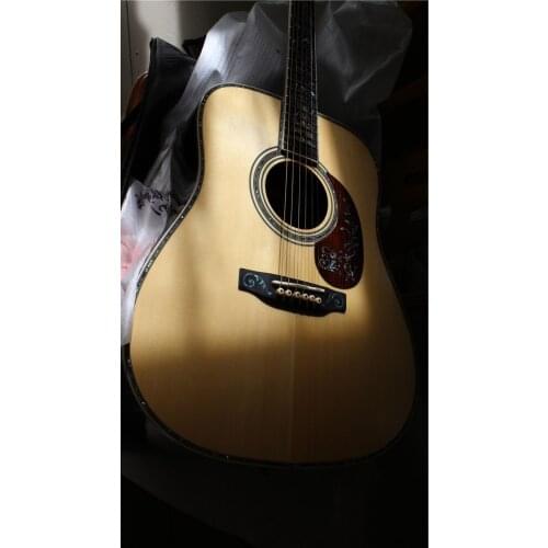 Free shipping handmade all solid wood top quality fancy abalone head dreadnought guitar professional acoustic electric guitars