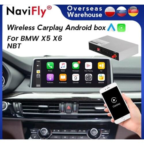 Navifly Wireless Apple CarPlay Android Auto Car Multimedia Decoder Box for BMW X5/X6 F15 F16 F18 F85 2013-2016 NBT system