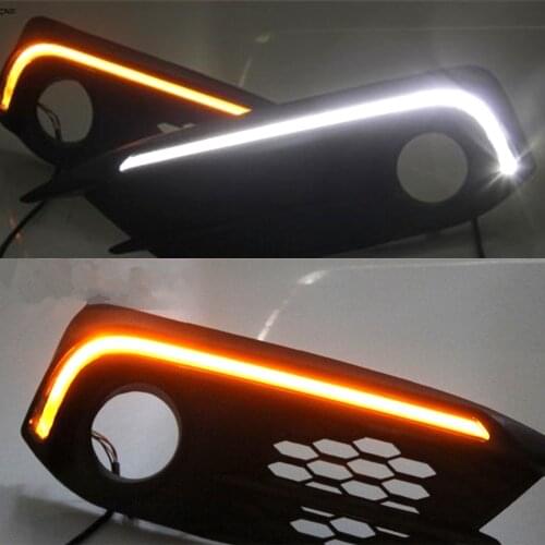 CSCSNL 1Pair turning Signal style 12V Car LED DRL Daytime Running Lights with Fog Lamp hole For Honda Civic 10th 2016 2017 2018