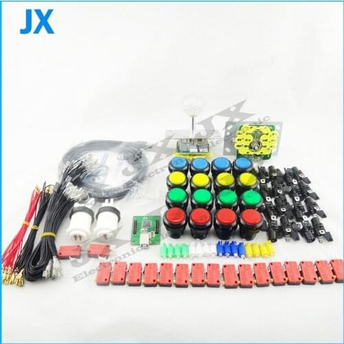 DIY Arcade parts Bundles Illuminated button LED bulbs holders nuts Joystick player buttons Microswitch USB adapter ground wires