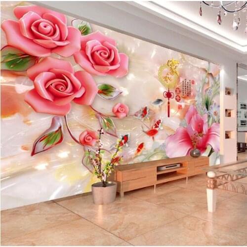 Custom any size 3D wall mural wallpapers for living room abstract murals large photo wall decoration flower wall paper