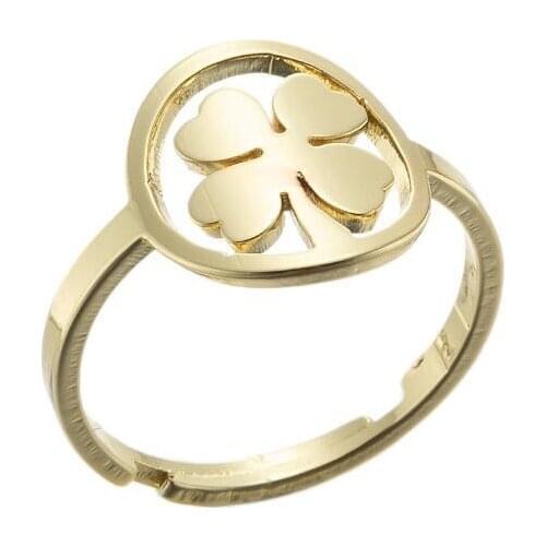 Lucky Four Leaf Clover Open Resizable Rings Stainless Steel Fashion Friendship Jewelry Drop Shipping Party Christmas Gift