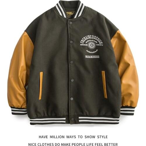 New Arrival Autumn And Spring Patchwork Letter Embroid Mens Baseball Bomber Jacket Unisex Womens Varsity Shirt Streetwear Coat