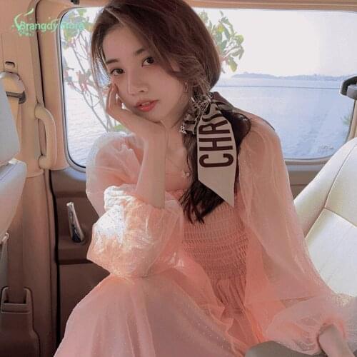 Summer Fairycore Dress 2021 MIdi Skirt Kawaii Sexy Vintage Dresses Harajuku Korean Fashion Thanks Aesthetic Cottagecore