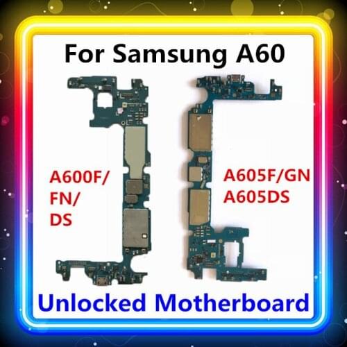 Motherboard For Samsung Galaxy A60 A600F/FN/DS A605F/GN A605DS Original Main Board For Samsung A60 Full Chip Android OS