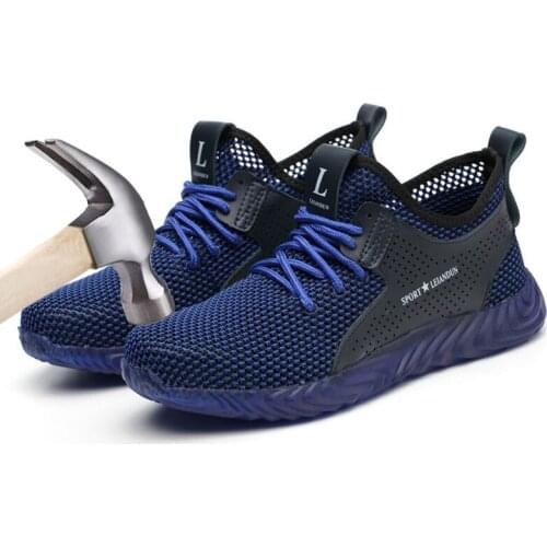 Outdoor Mens Shoes Soft Sole Comfort Safty Shoes Breathable Steel Bag Head Anti-piercing Wear Light Work Shoes Climbing Shoes