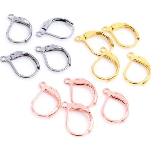Never Fade) 15*10mm 30pcs/Lot 316 Stainless Steel 3 Color High Quality Earring Hooks Wire Settings Base Settings WholeSale