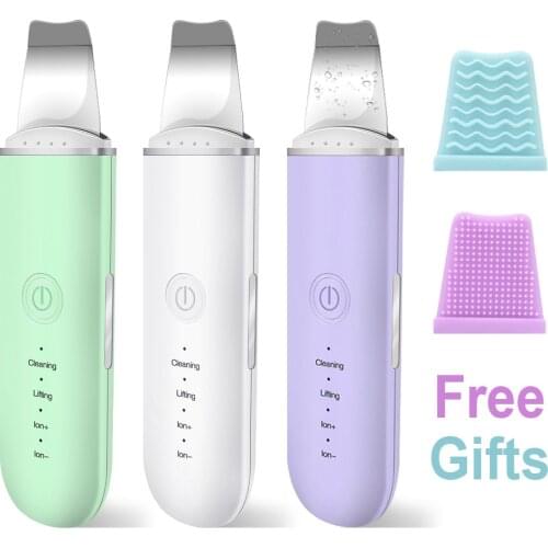 New Color Ultrasonic Skin Scrubber Vibration Face Spatula Blackhead Remover Facial Scrubber Shovel Spatel Masajeador Facial