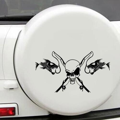 New Design Skull And Fish Car Accessories Exterior Funny Colorful Car Stickers Auto Automobile Decals