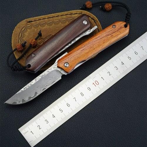 New product sharp knife Damascus steel imports blacksmithing collection tool knife folding knife outdoor self-defense knife