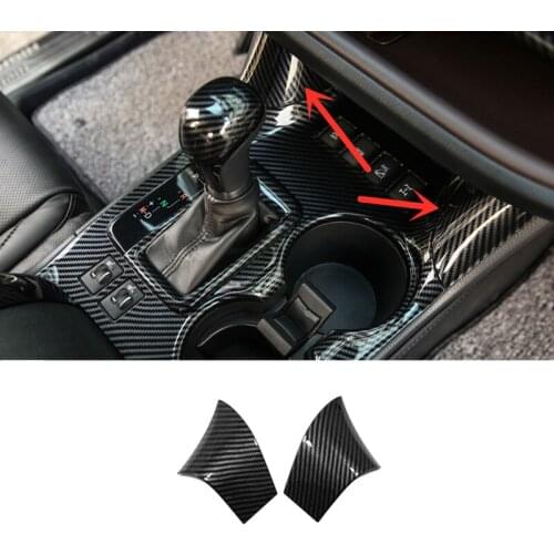 Car gear shift knob frame panel Armrest patch Cover Trim ABS Carbon fibre For Toyota Highlander Kluger 2014-2020 accessories