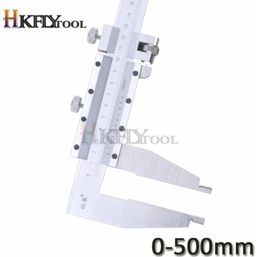 0-500mm Vernier Caliper Steel slide caliper with Nib Style Long Jaw heavy duty caliper measuring gauge tool