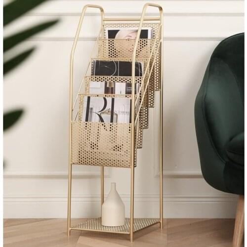 Nordic minimalist iron magazine books rack simple floor information rack brochures and newspaper racks